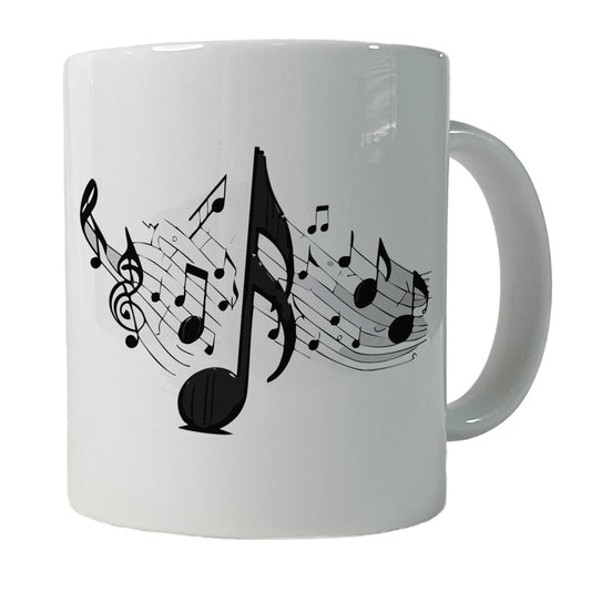 Music Notes Artistic Ceramic Tea Coffee Mug Cup - 11oz