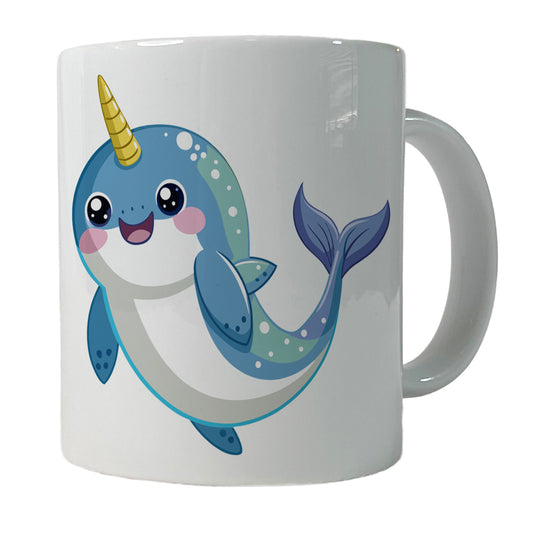 Narwhal Cute Chibi Ceramic Tea Coffee Mug Cup - 11oz