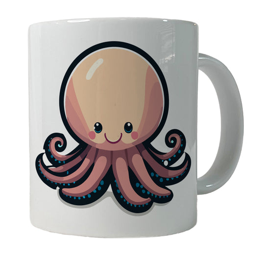 Octopus Smiling Ceramic Tea Coffee Mug Cup - 11oz