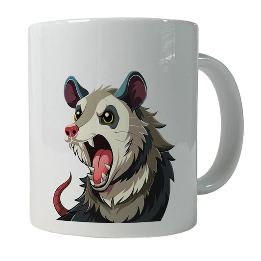 Opossum Screaming Funny Ceramic Tea Coffee Mug Cup - 11oz