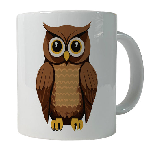 Owl Brown Ceramic Tea Coffee Mug Cup - 11oz