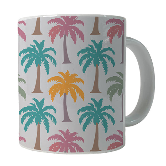 Palm Trees Tropical Pastel Pattern Ceramic Tea Coffee Mug Cup - 11oz