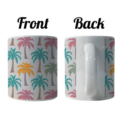 Palm Trees Tropical Pastel Pattern Ceramic Tea Coffee Mug Cup - 11oz