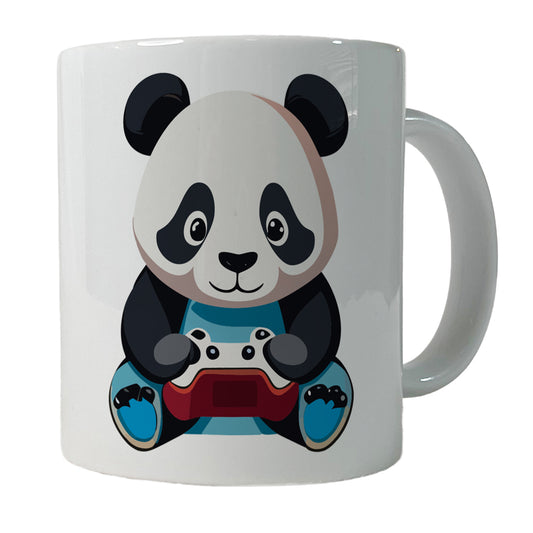 Panda Gaming Gamer Playing Video Game Ceramic Tea Coffee Mug Cup - 11oz