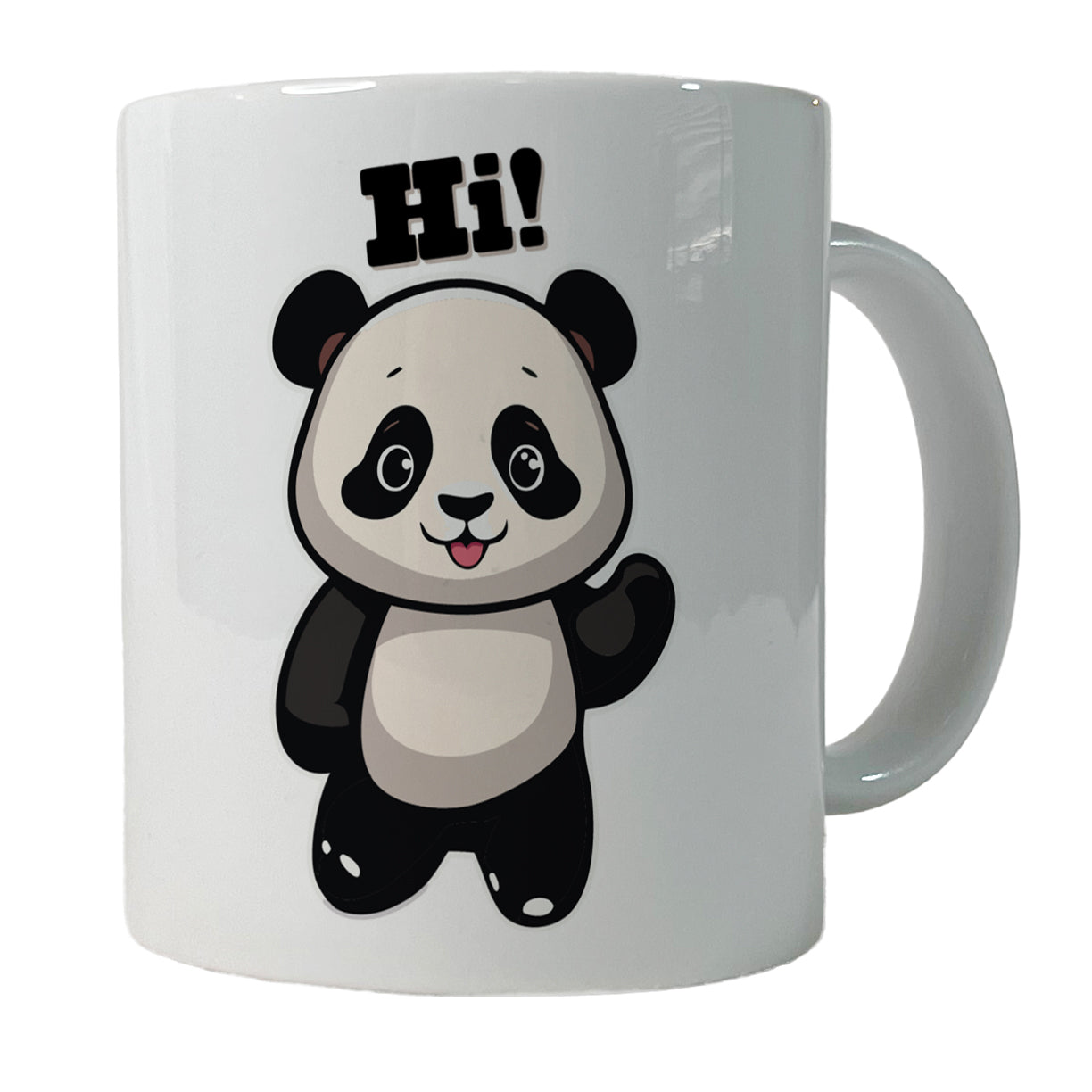 Panda Waving Hi Hello Greetings Friend Ceramic Tea Coffee Mug Cup - 11oz