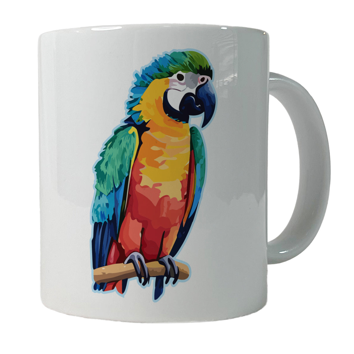 Parrot Bird Colorful Watercolor Ceramic Tea Coffee Mug Cup - 11oz