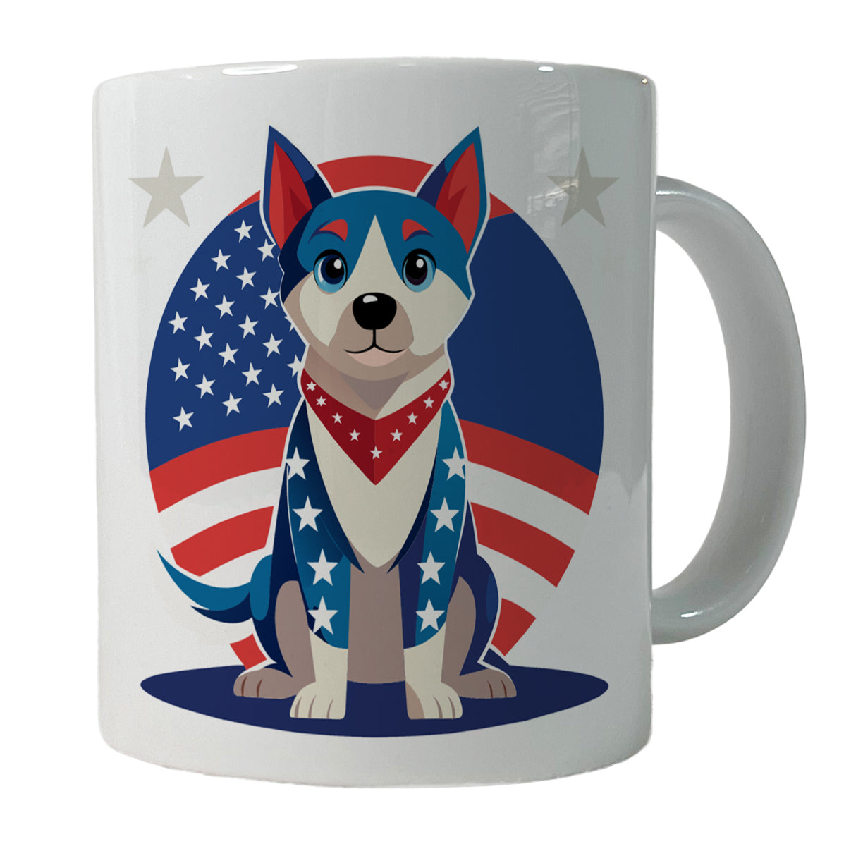 Patriotic Dog USA Ceramic Tea Coffee Mug Cup - 11oz