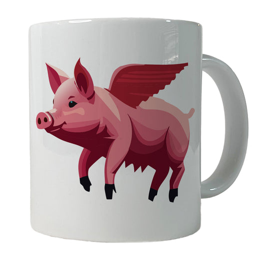 Pig Flying Funny Ceramic Tea Coffee Mug Cup - 11oz