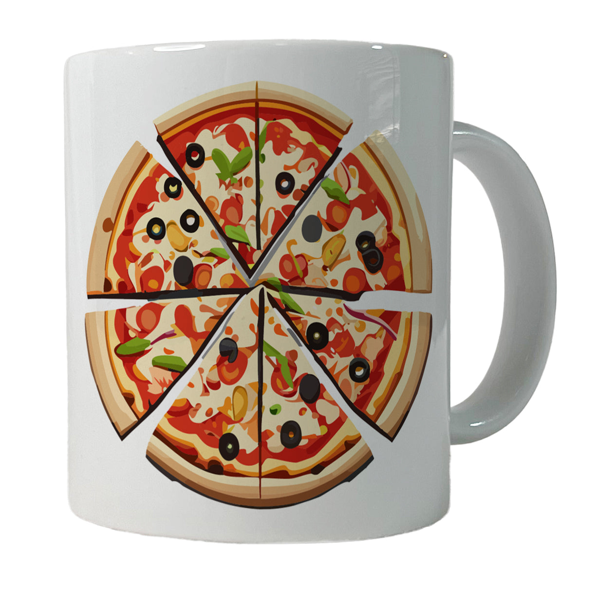 Pizza Sliced Ceramic Tea Coffee Mug Cup - 11oz