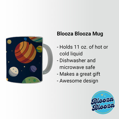 Planets Colorful Pattern Ceramic Tea Coffee Mug Cup - 11oz