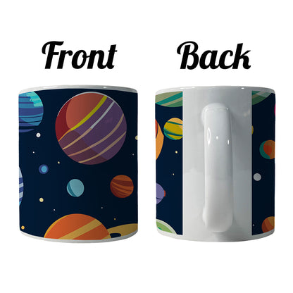 Planets Colorful Pattern Ceramic Tea Coffee Mug Cup - 11oz