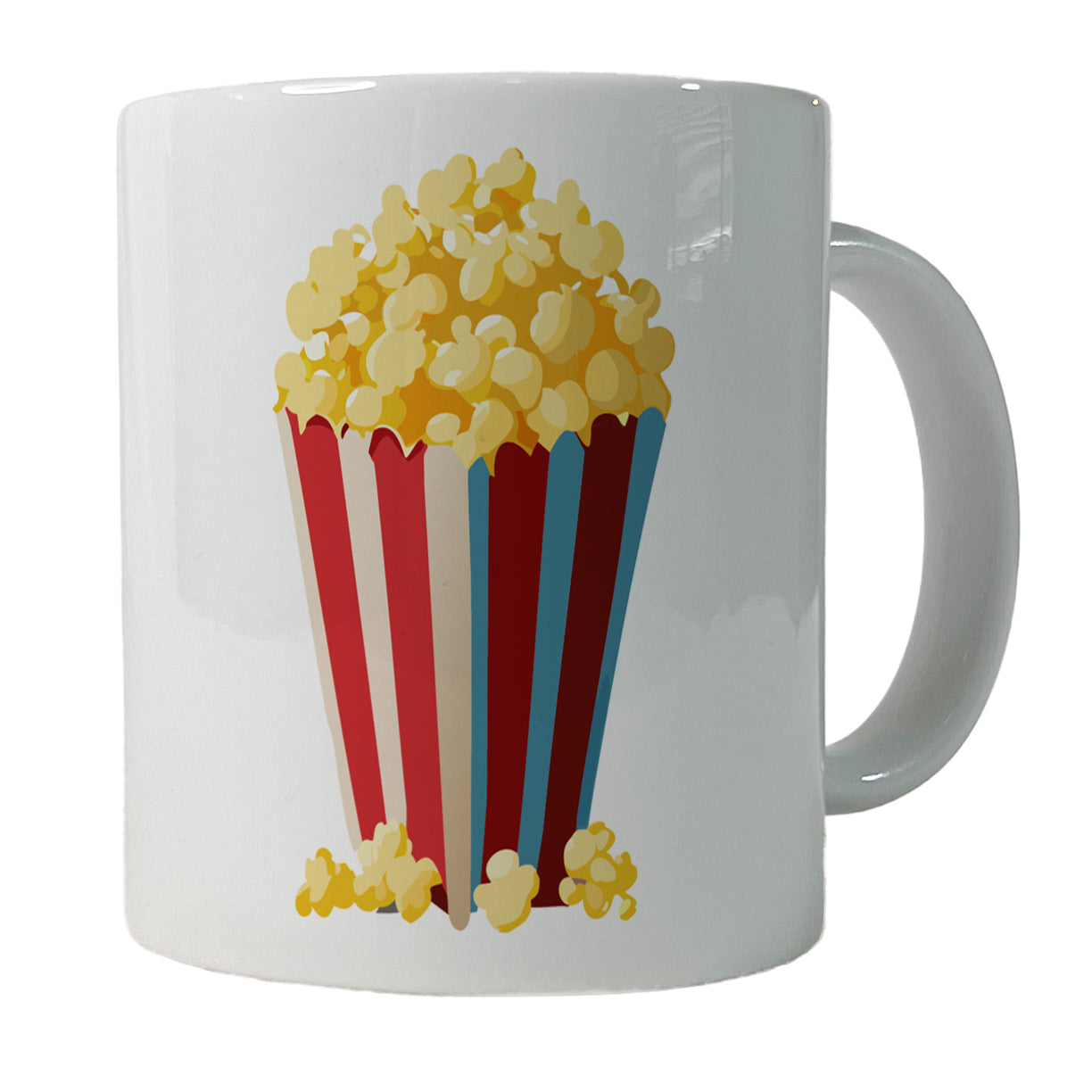 Popcorn Red White Striped Container Ceramic Tea Coffee Mug Cup - 11oz