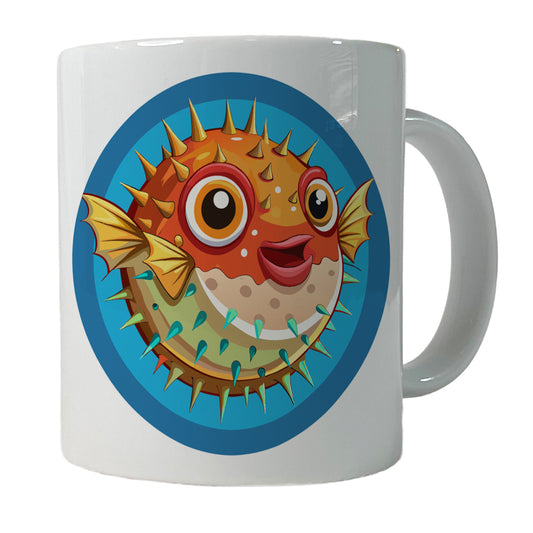 Pufferfish Cute Ceramic Tea Coffee Mug Cup - 11oz