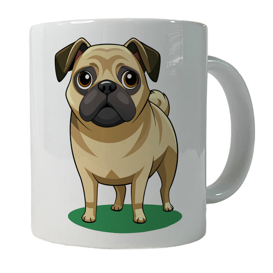 Pug Cute Standing Ceramic Tea Coffee Mug Cup - 11oz