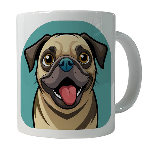 Pug Cute Sticking out Tongue Ceramic Tea Coffee Mug Cup - 11oz