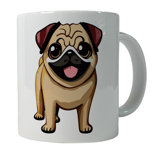 Pug Smiling Standing Ceramic Tea Coffee Mug Cup - 11oz