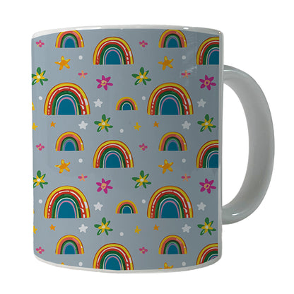 Rainbows and Stars Pattern Ceramic Tea Coffee Mug Cup - 11oz