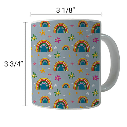 Rainbows and Stars Pattern Ceramic Tea Coffee Mug Cup - 11oz