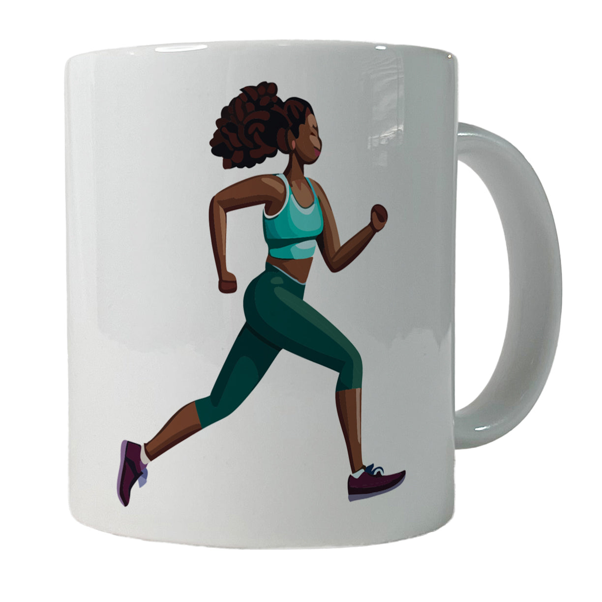 Running Jogging Woman Exercise Ceramic Tea Coffee Mug Cup - 11oz