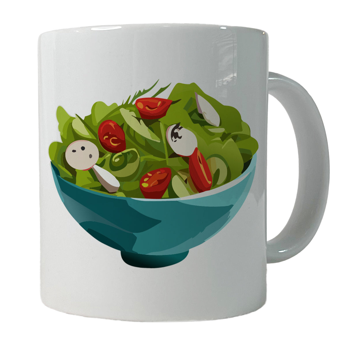 Salad Bowl Vegetables Vegan Vegetarian Ceramic Tea Coffee Mug Cup - 11oz