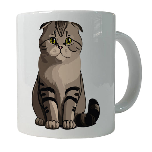 Scottish Fold Cat Sitting Ceramic Tea Coffee Mug Cup - 11oz