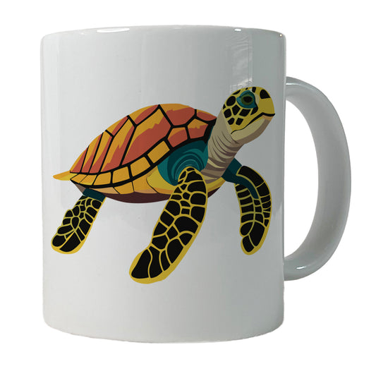 Sea Turtle Swimming Ceramic Tea Coffee Mug Cup - 11oz