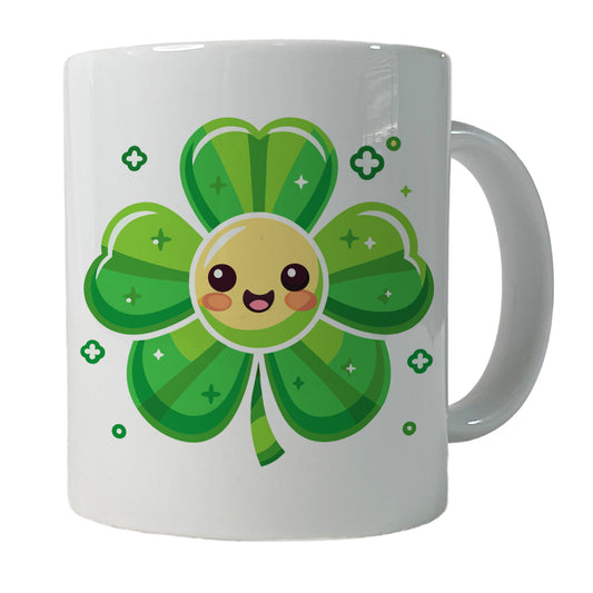 Shamrock Smiling Cute Ceramic Tea Coffee Mug Cup - 11oz