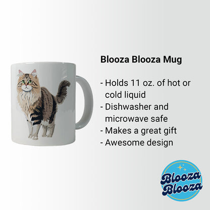 Siberian Cat Standing Ceramic Tea Coffee Mug Cup - 11oz