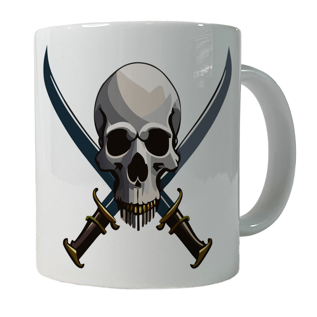 Skull Pirate Crossed Swords Ceramic Tea Coffee Mug Cup - 11oz