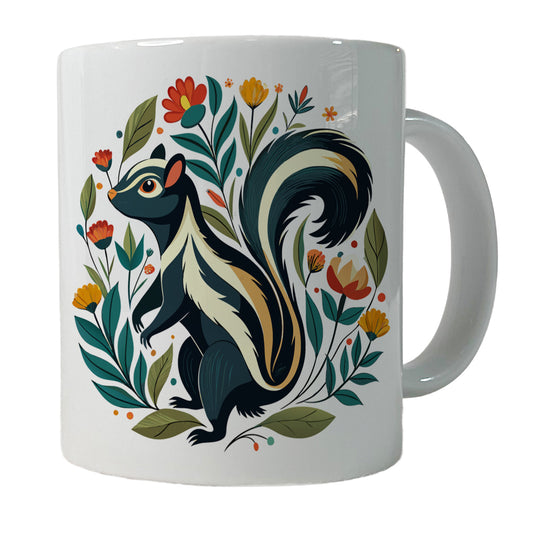 Skunk Floral Flowers Ceramic Tea Coffee Mug Cup - 11oz