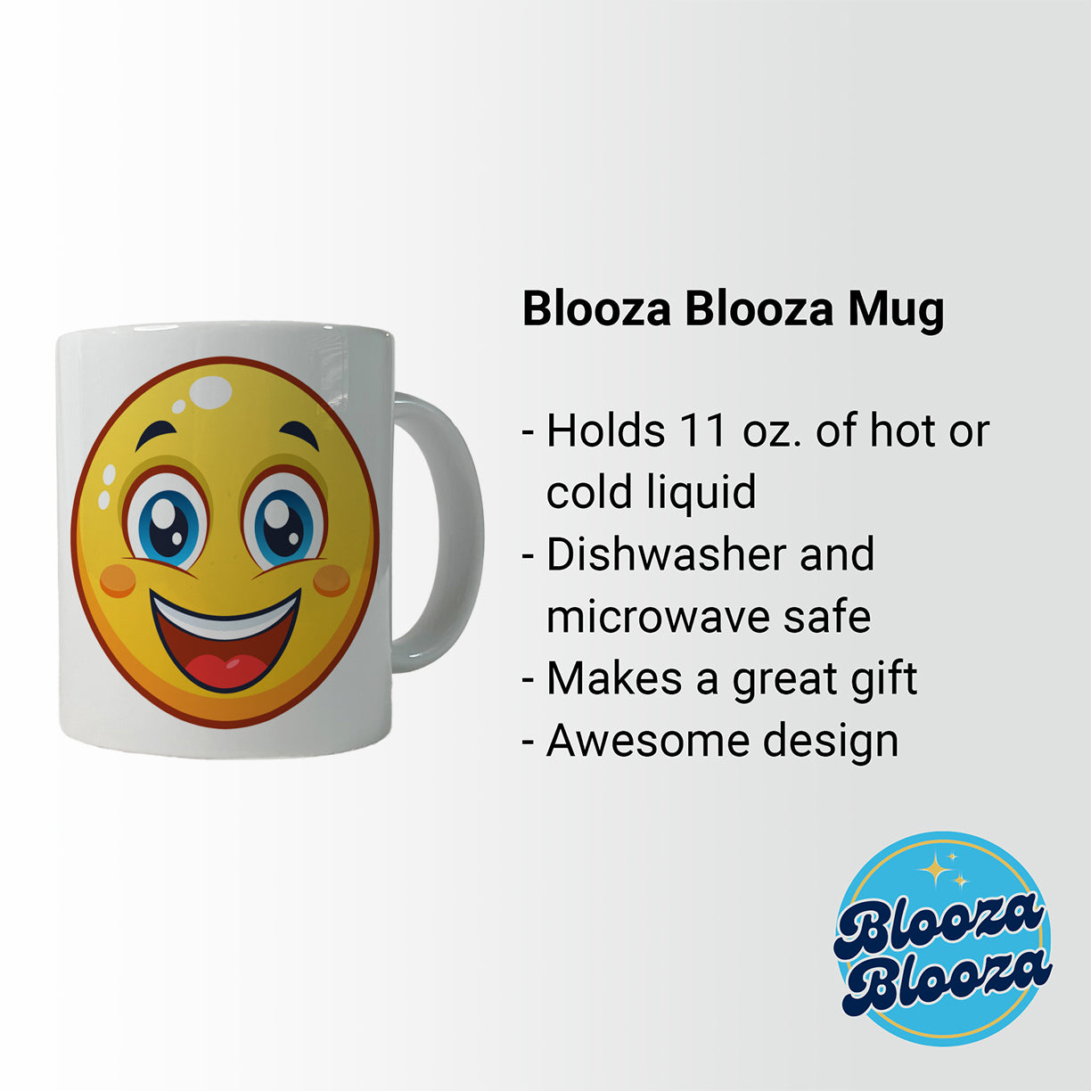 Smiling Face Happy Ceramic Tea Coffee Mug Cup - 11oz