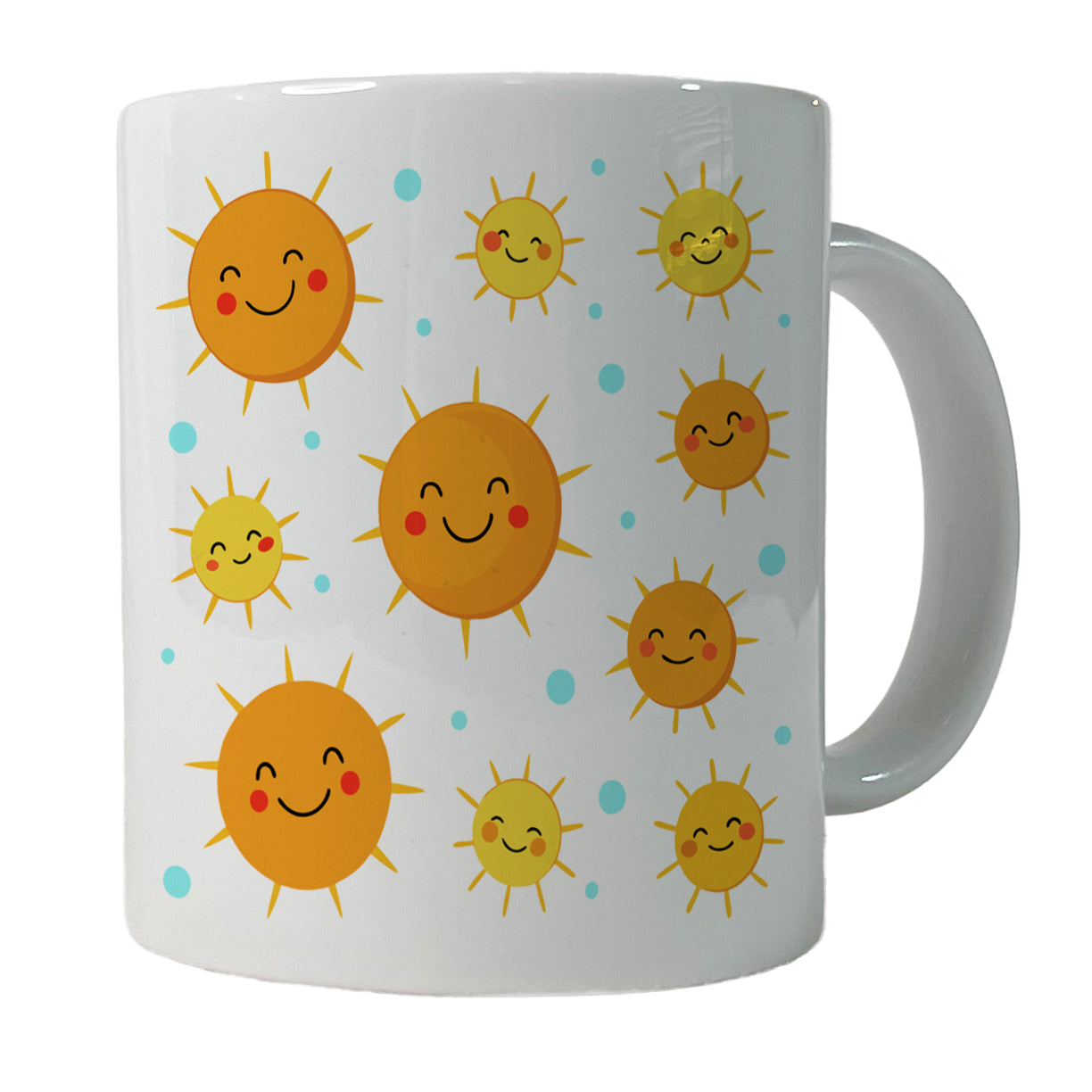 Smiling Suns Cute Ceramic Tea Coffee Mug Cup - 11oz