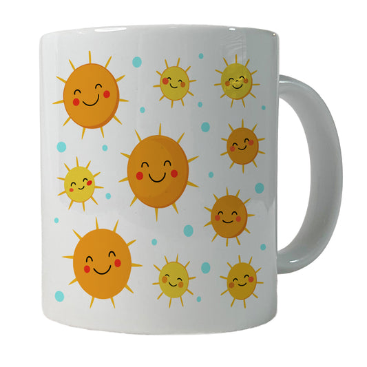 Smiling Suns Cute Ceramic Tea Coffee Mug Cup - 11oz