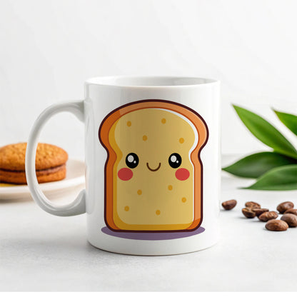 Smiling Toast Cute Ceramic Tea Coffee Mug Cup - 11oz