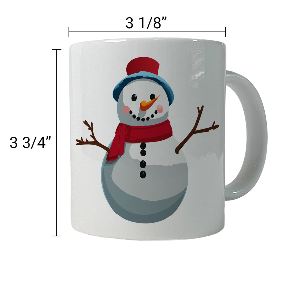 Snowman Happy Winter Christmas Ceramic Tea Coffee Mug Cup - 11oz
