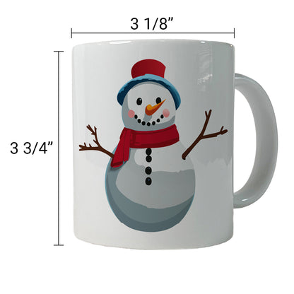 Snowman Happy Winter Christmas Ceramic Tea Coffee Mug Cup - 11oz