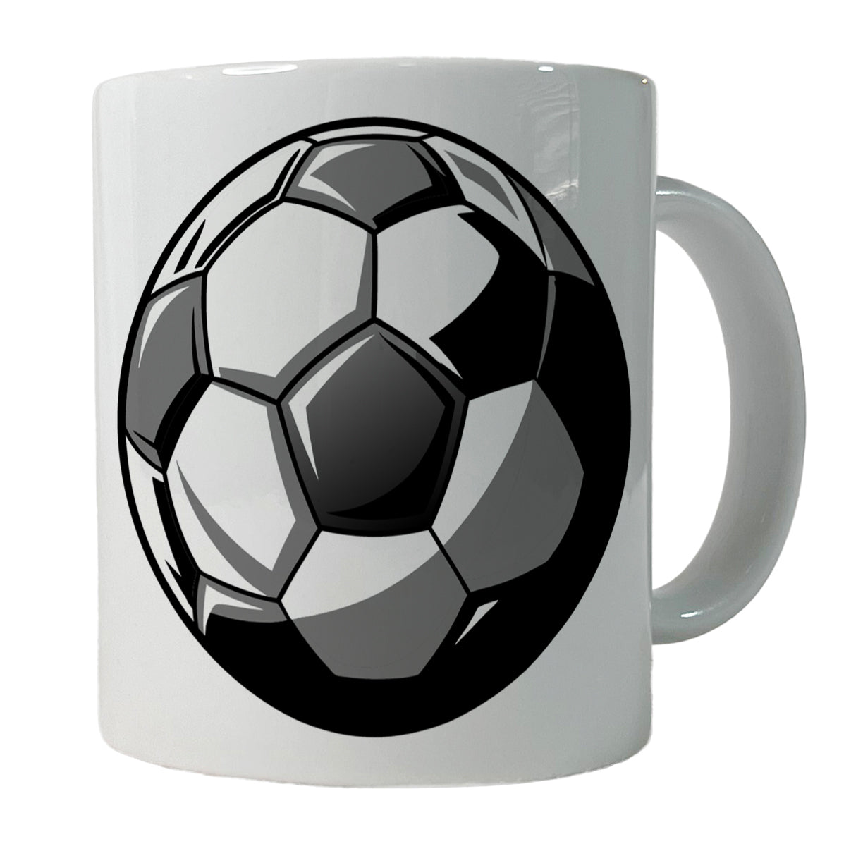 Soccer Ball Football Black White Gray Ceramic Tea Coffee Mug Cup - 11oz