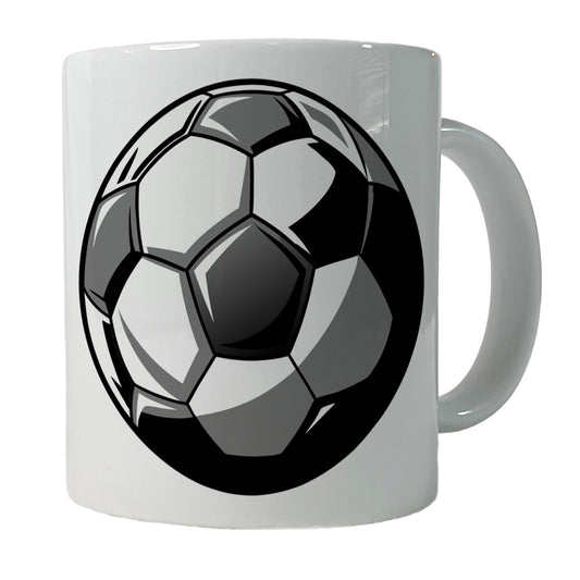 Soccer Ball Football Black White Gray Ceramic Tea Coffee Mug Cup - 11oz