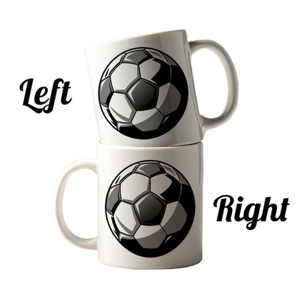Soccer Ball Football Black White Gray Ceramic Tea Coffee Mug Cup - 11oz