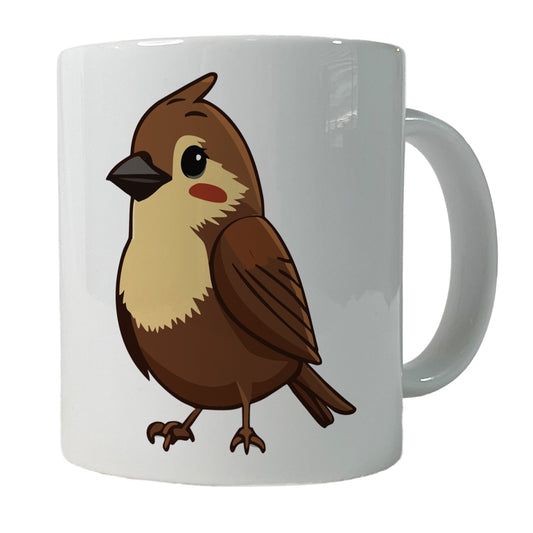 Sparrow Brown Bird Cute Ceramic Tea Coffee Mug Cup - 11oz