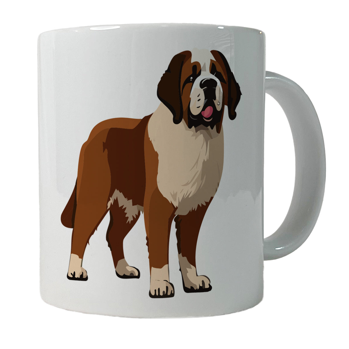 St Bernard Dog Standing Ceramic Tea Coffee Mug Cup - 11oz