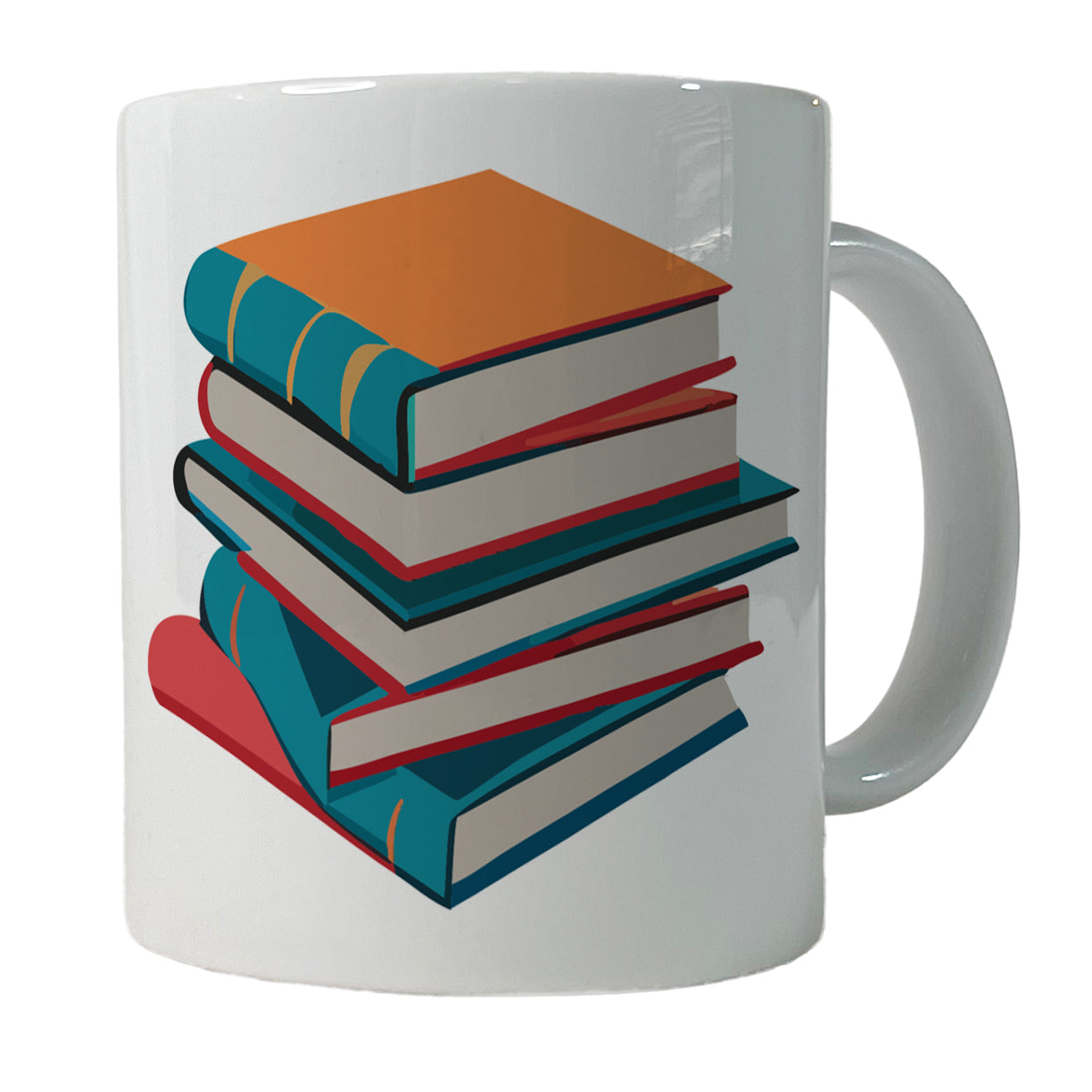 Stack of Books Reading Ceramic Tea Coffee Mug Cup - 11oz