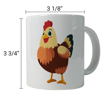 Standing Rooster Happy Ceramic Tea Coffee Mug Cup - 11oz