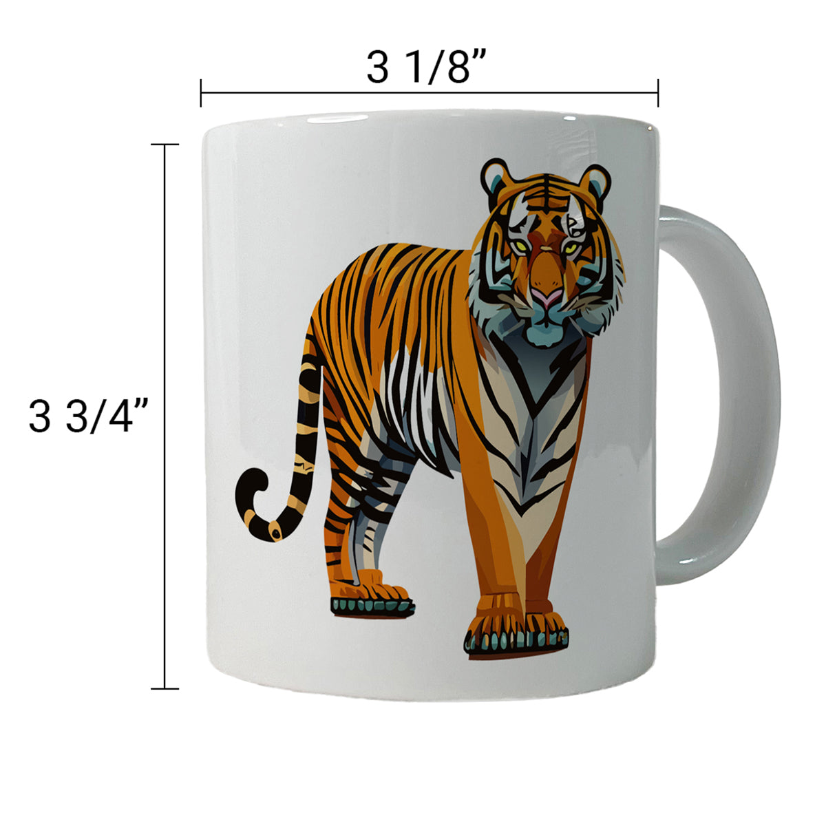 Standing Tiger Ceramic Tea Coffee Mug Cup - 11oz
