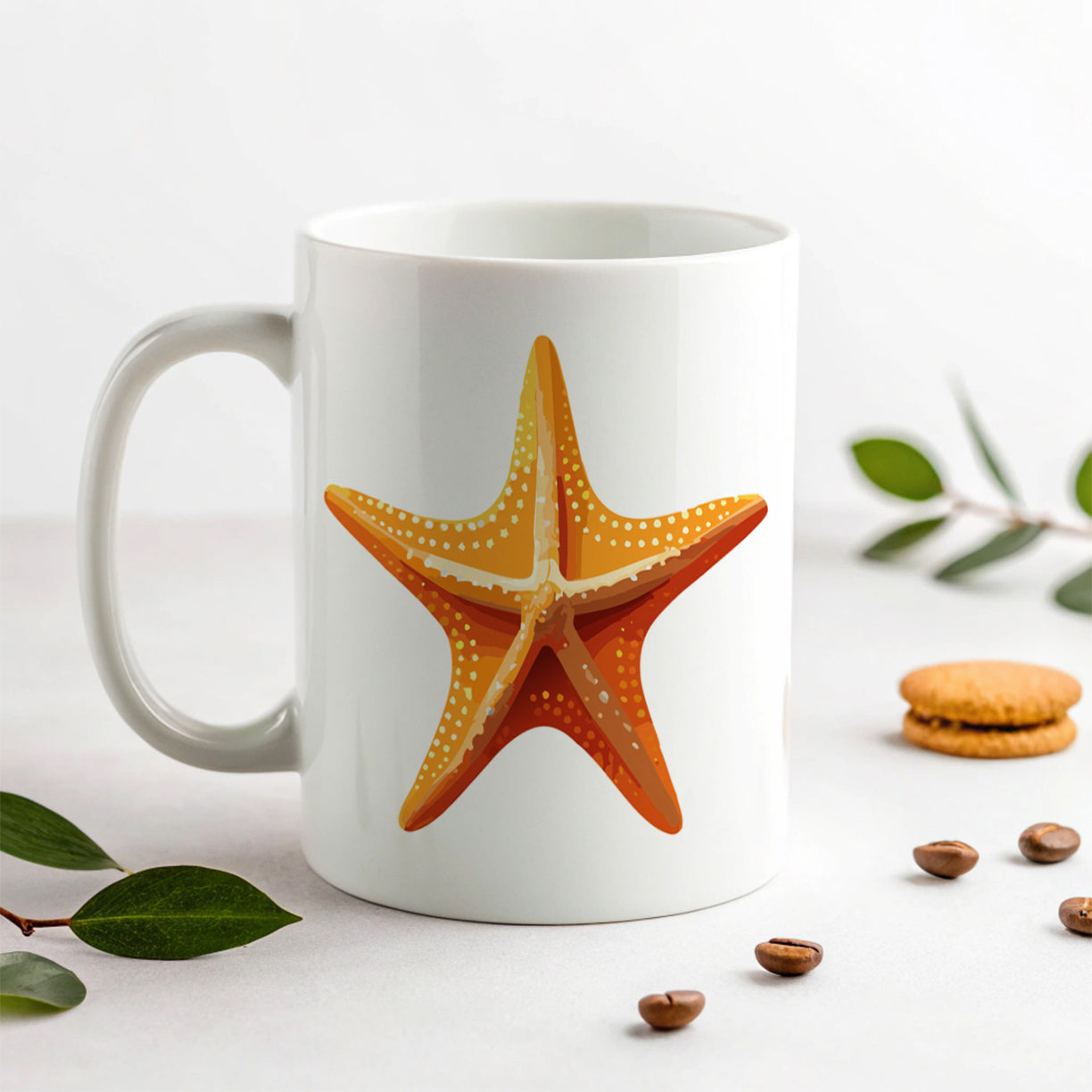 Starfish Star Fish Ocean Animal Orange Ceramic Tea Coffee Mug Cup - 11oz