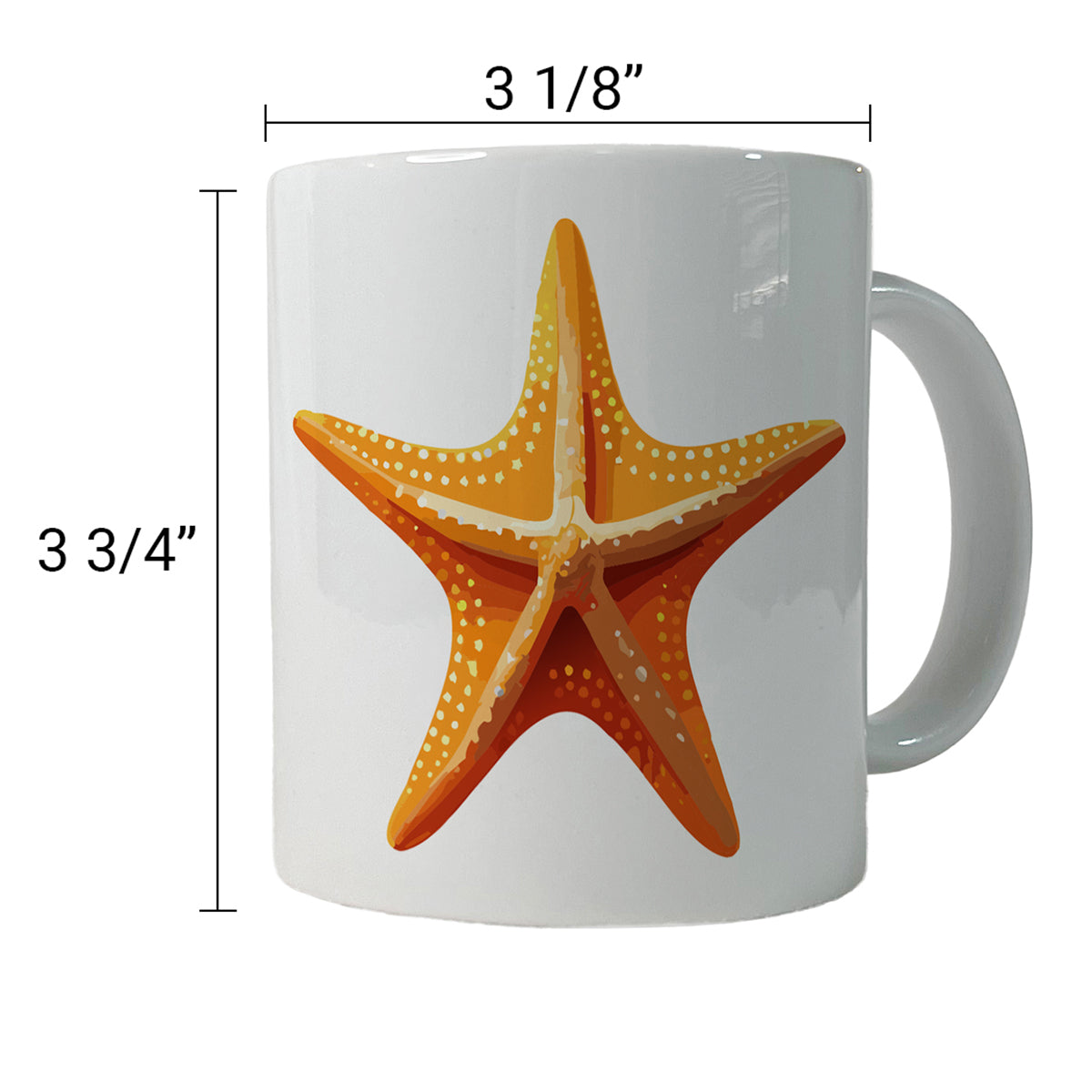 Starfish Star Fish Ocean Animal Orange Ceramic Tea Coffee Mug Cup - 11oz