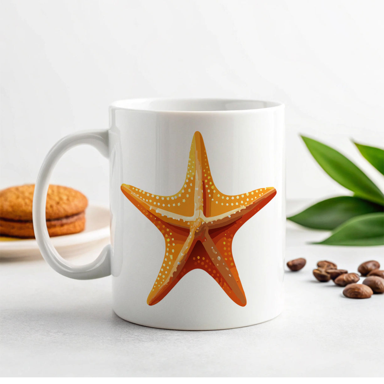 Starfish Star Fish Ocean Animal Orange Ceramic Tea Coffee Mug Cup - 11oz