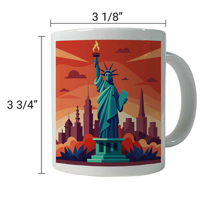 Statue of Liberty Ceramic Tea Coffee Mug Cup - 11oz