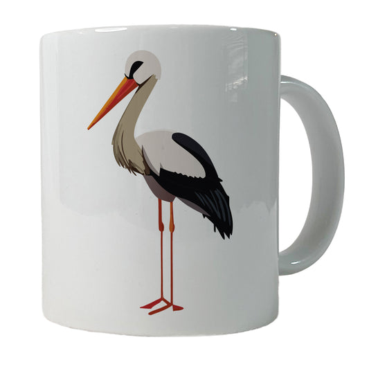 Stork Bird Profile Ceramic Tea Coffee Mug Cup - 11oz