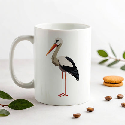 Stork Bird Profile Ceramic Tea Coffee Mug Cup - 11oz